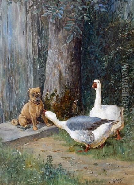 Cornered Oil Painting - George Derville Rowlandson