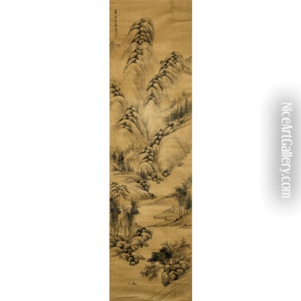 A Chinese Painting Of Landscape Oil Painting -  Xi Gang