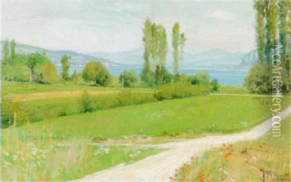 Sommerliche Landschaft Mit See Oil Painting - Giovanni Giani