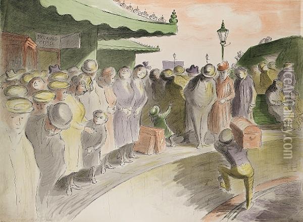 The Railway Station Oil Painting - Edward Edwards