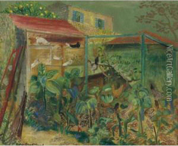Farm Scene Oil Painting - Dmitrievich Grigor'Ev Boris