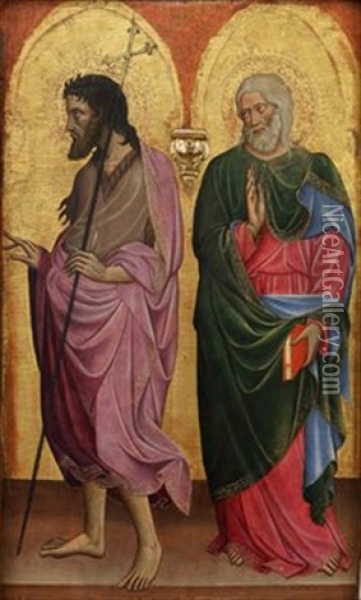 Johannes Der Taufer Und Ein Apostel Oil Painting - Michele Di Matteo Da Bologna