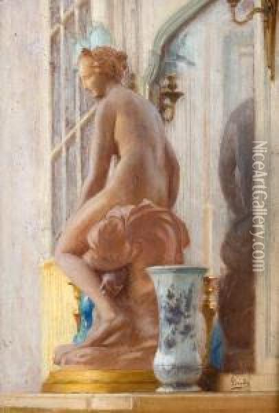 Composizione In Interno, 1910 Ca. Oil Painting - Giulio Bargellini
