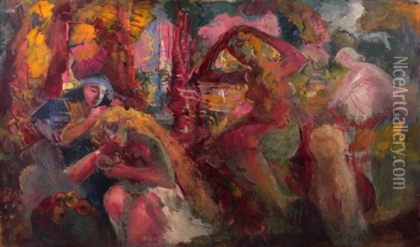 Le Bain Des Nymphes Oil Painting - Konstantin Kuznetsov