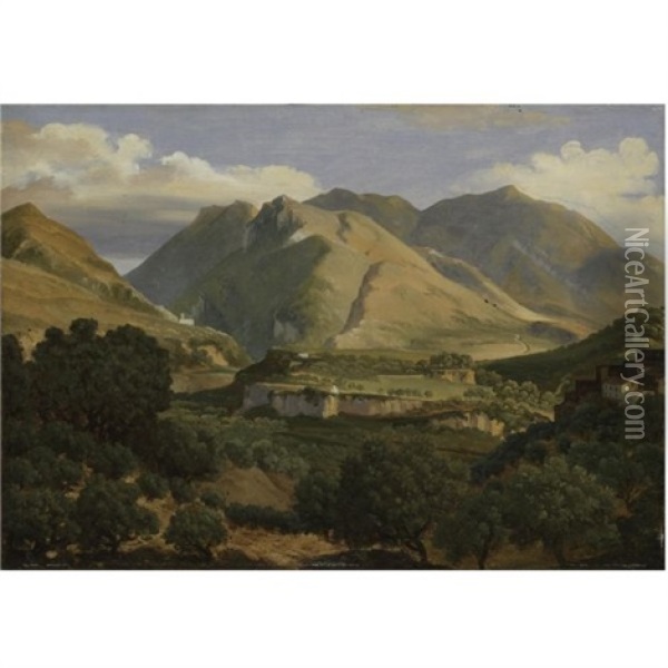 The Monastery Of St. Benedict In Subiaco Oil Painting - Thomas Ender