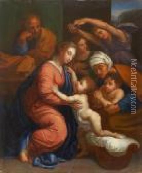 Heilige Familie Oil Painting - Raphael (Raffaello Sanzio of Urbino)