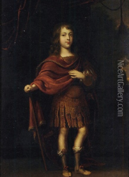 Portrait Of A Boy In A Classical Roman Dress Oil Painting - Henri Gascars