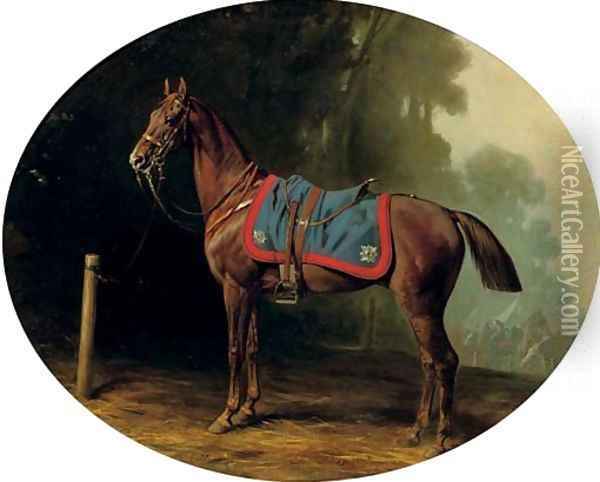 A military horse Oil Painting - Conrad Freyberg