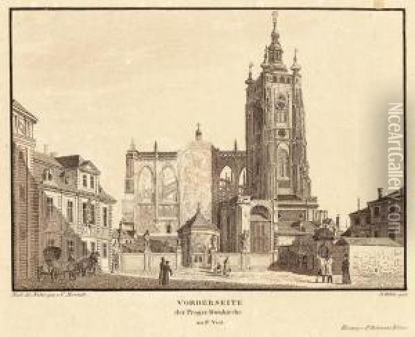 Vorderseite Der Prager Domkirche Zu St. Veit Oil Painting - Vincent Morstadt