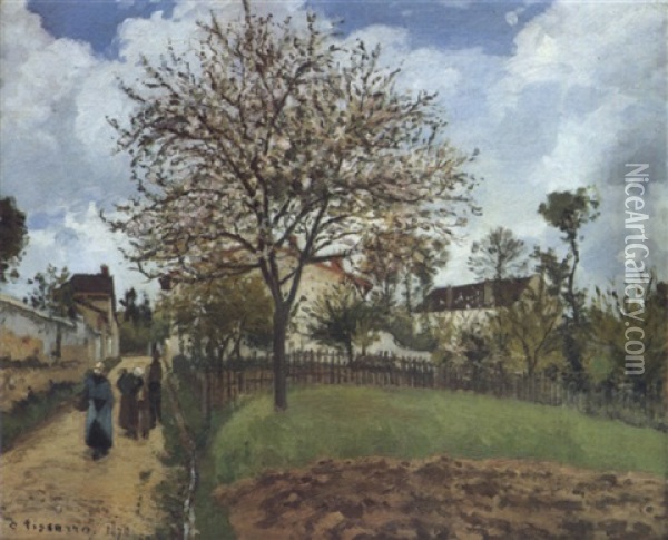 Paysage A Louveciennes Oil Painting - Camille Pissarro