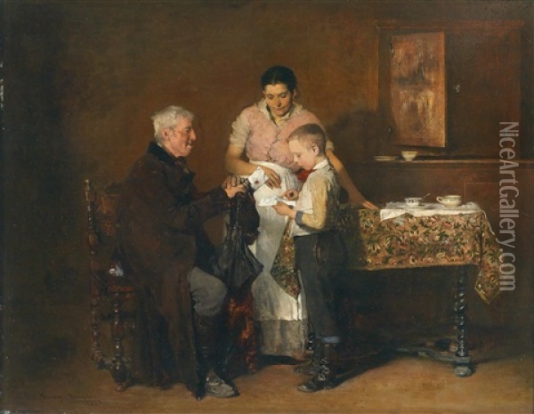 Der Brief Oil Painting - Franz Rumpler
