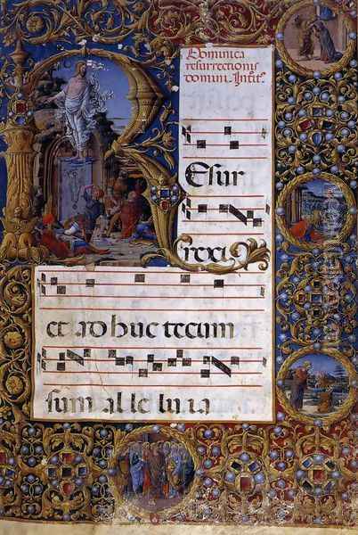 Page Of A Choirbook Oil Painting - Liberale Da Verona