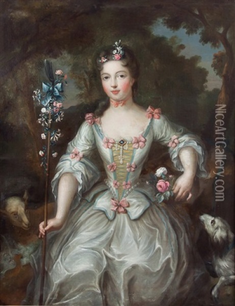 Portrait Of A Young Woman Oil Painting - Philip Mercier