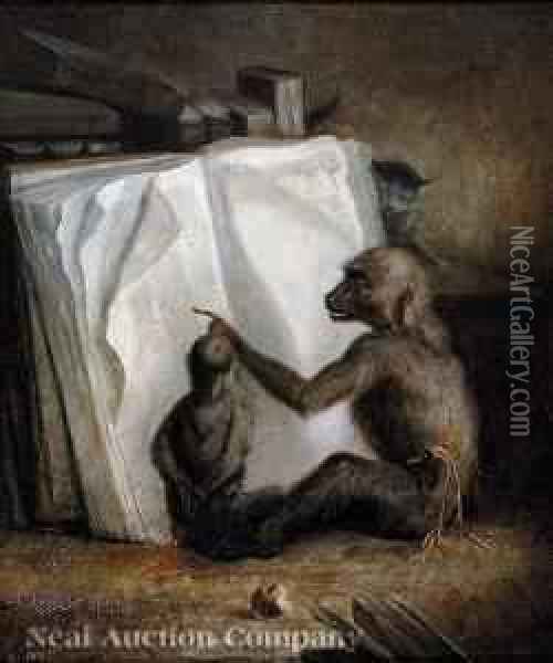 Darwin's Theoryexplained Oil Painting - Charles Monginot