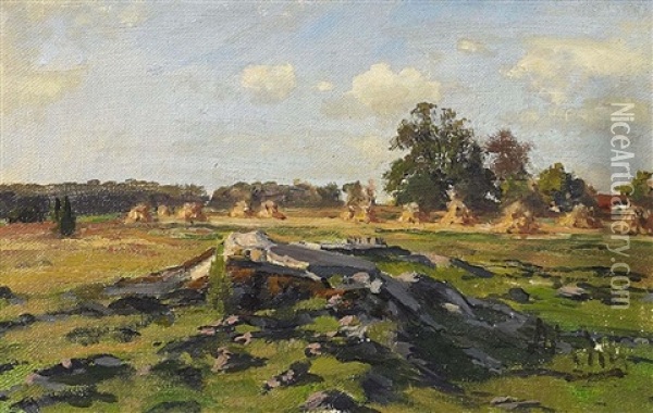Landschaftsstudie (study) Oil Painting - Adolf Lins
