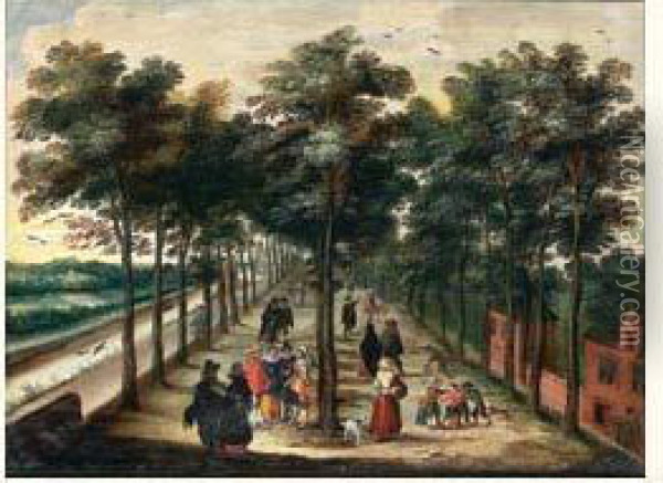 Promenade Sur La Grande Allee Oil Painting - Willem Van Den Bundel