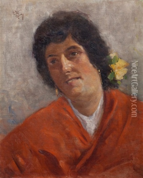 Flor Amarilla Oil Painting - Antonio Maria de Reyna Manescau