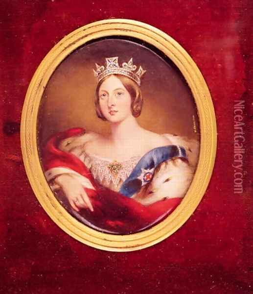Portrait of Queen Victoria Oil Painting - William Essex