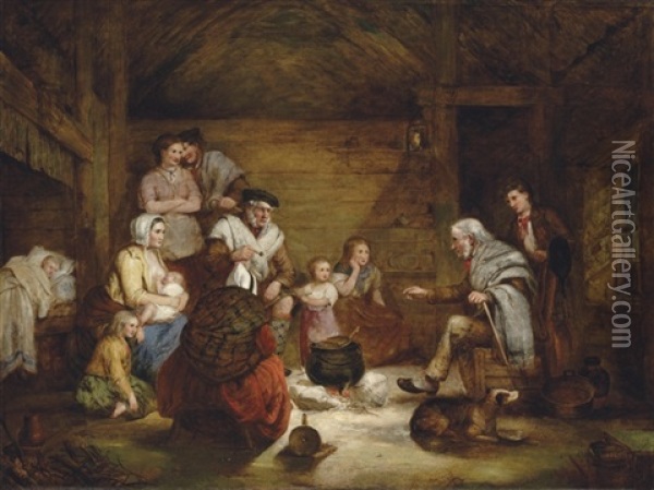 The Crofter's Home Oil Painting - Alexander Leggatt