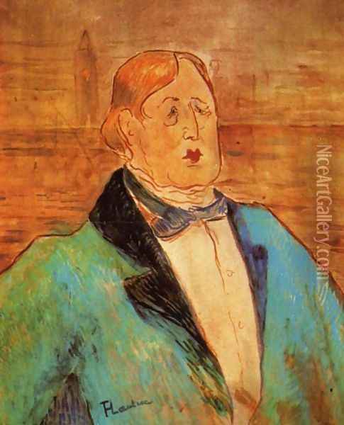 Portrait Of Oscar Wilde Oil Painting - Henri De Toulouse-Lautrec