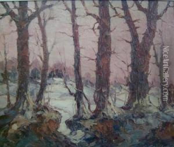 Winter In New Jersey Oil Painting - Leonid Gechtoff