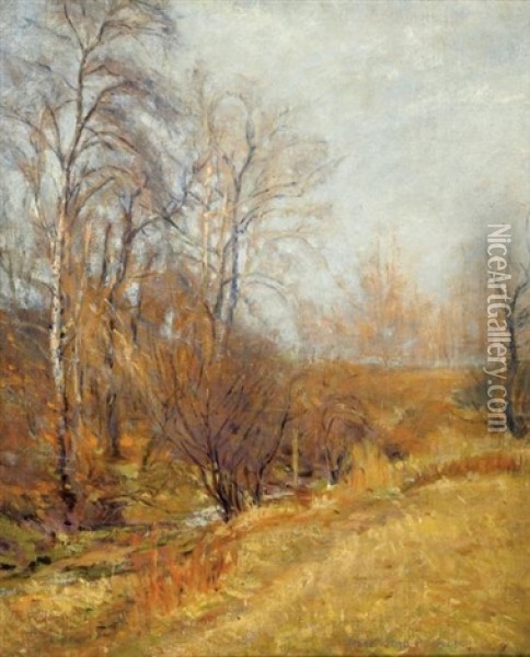 Landscape With Trees Oil Painting - Albert Jean Adolphe