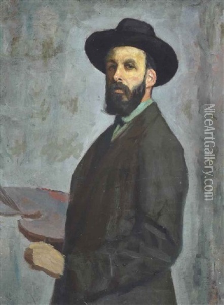 Self-portrait Of The Artist Oil Painting - Caesar Kunwald