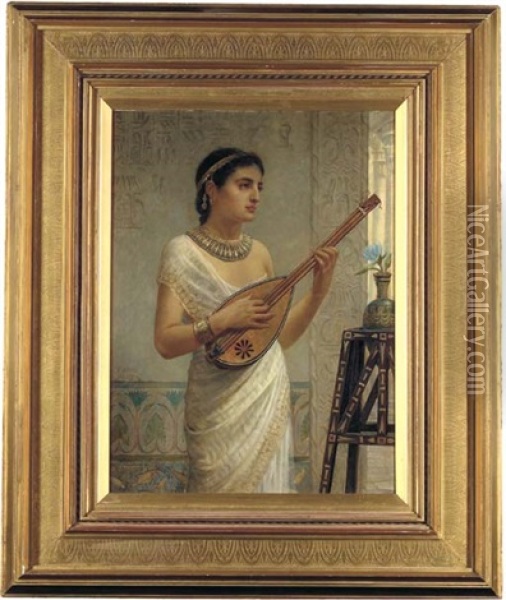 The Mandolin Player Oil Painting - Edwin Long