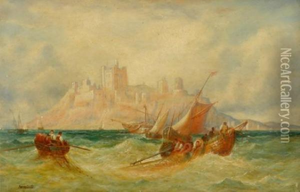 Fishingboats Oil Painting - James Webb