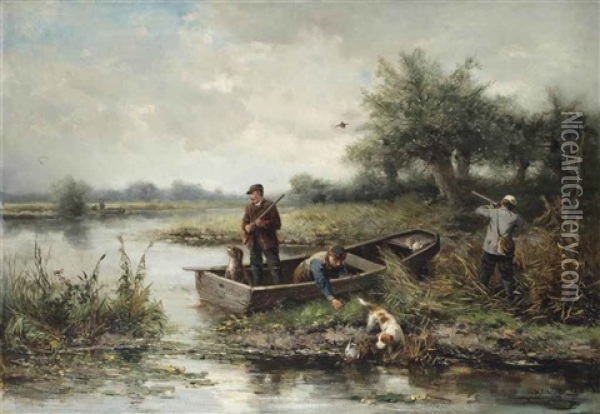 Hunting Ducks Oil Painting - Mari ten Kate