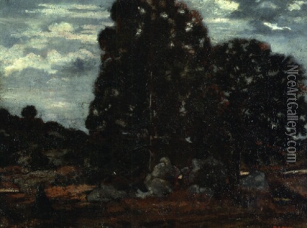 Les Deux Chenes, Gorges De L'apremont Oil Painting - Antoine-louis Barye