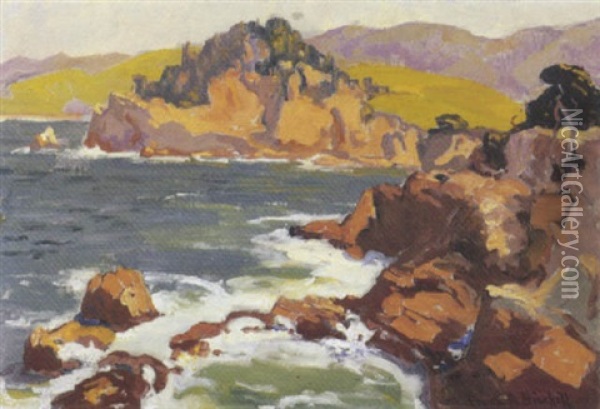 Cove, Southern California Oil Painting - Franz Arthur Bischoff
