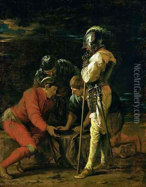 Soldiers Gambling Oil Painting - Salvator Rosa