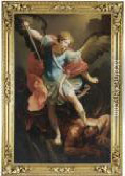 The Archangel Michael Defeating Satan Oil Painting - Guido Reni