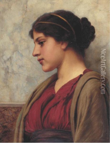 A Classical Beauty, Far-away Thoughts Oil Painting - John William Godward
