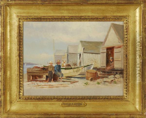 Fishing Shanties Oil Painting - Charles Henry Gifford