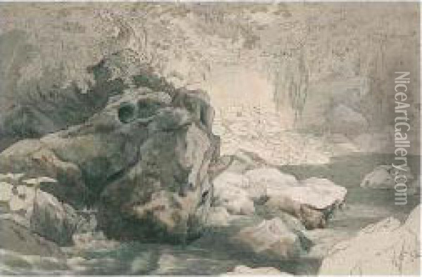 Chudleigh Rock, Devon Oil Painting - John White Abbott