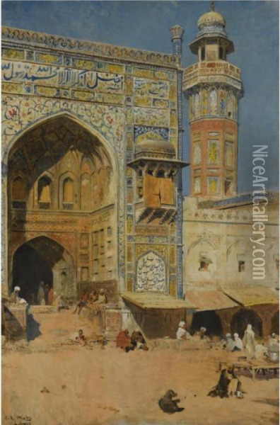 Jumma Musjed - Lahore, India Oil Painting - Edwin Lord Weeks