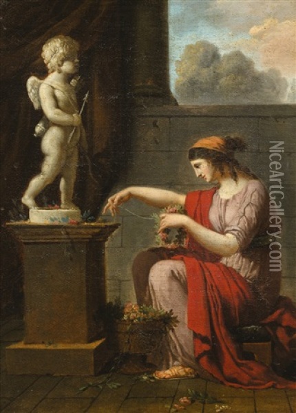 Offering To Love Oil Painting - Nicolas-Andre Monsiau
