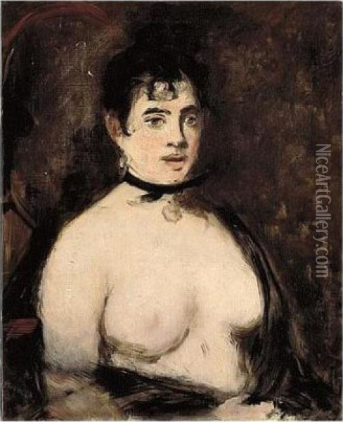 La Brune Au Seins Nus Oil Painting - Edouard Manet