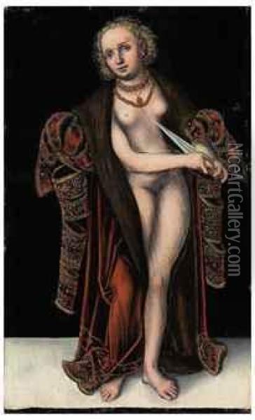 Lucretia Oil Painting - Lucas The Younger Cranach