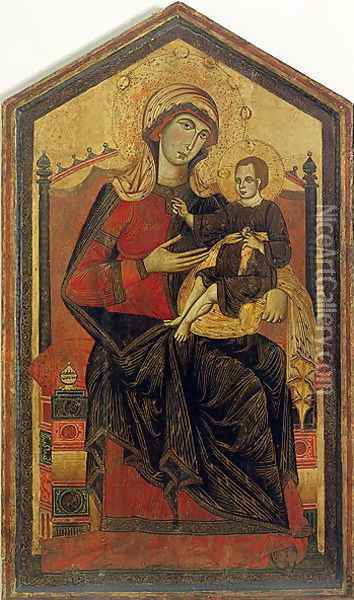 Madonna and Child Enthroned Oil Painting - Siena Guido da
