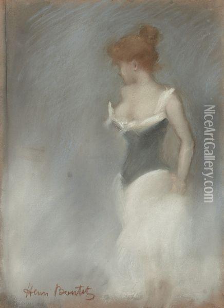 Jeune Femme Au Corset Oil Painting - Henri Boutet