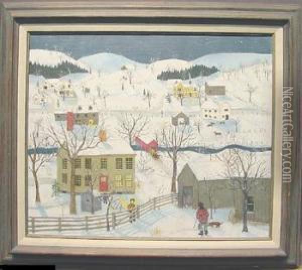 Winter Twilight Oil Painting - Janis Price