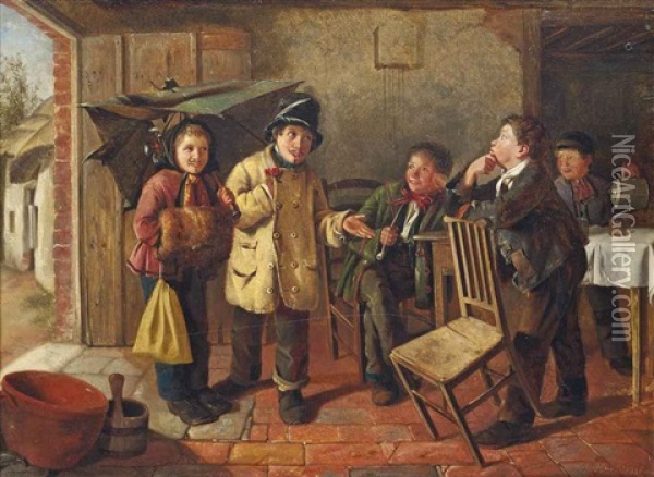 The Impersonators Oil Painting - Charles Hunt