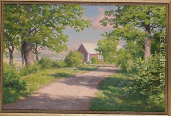 Sommardag Oil Painting - Johan Krouthen