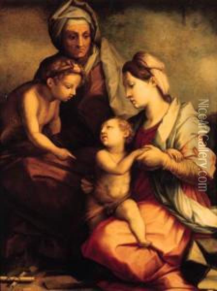The Madonna And Child With Saint Anne And The Infant Saint John Thebaptist Oil Painting - Andrea Del Sarto