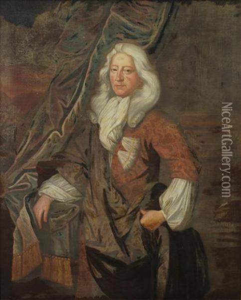 Portrait Of Sir William Eliot Of Godalming Oil Painting - Sir Godfrey Kneller