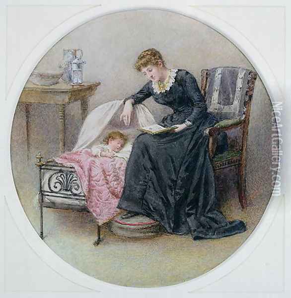 A Goodnight Story Oil Painting - George Goodwin Kilburne