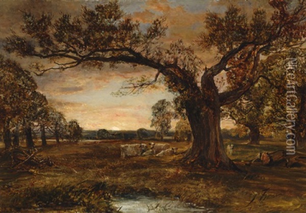 Sunset In October Oil Painting - Alexander Fraser the Younger